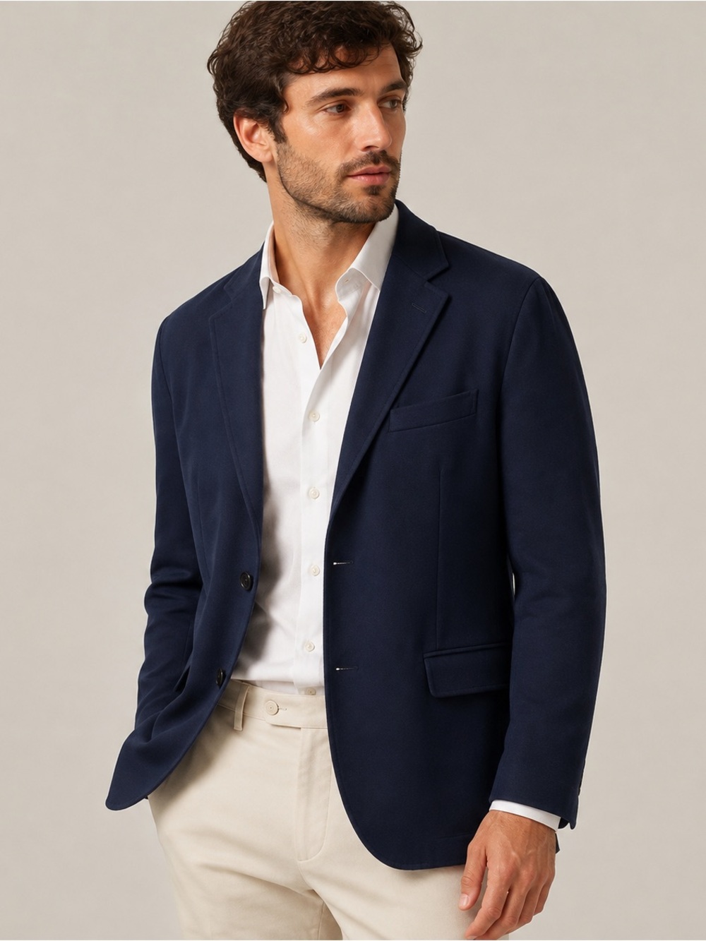 Massimo Dutti Men’s Navy Blue Jersey Blazer Sport Coat Size 48 NWT Italy 🇮🇹